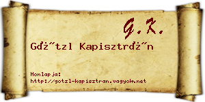 Götzl Kapisztrán névjegykártya